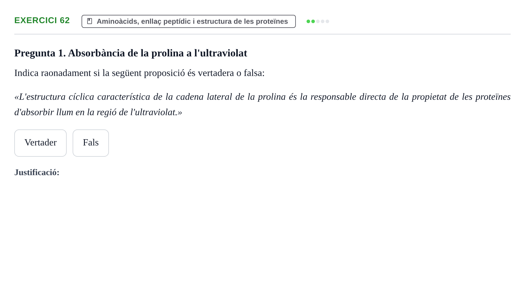 Enunciado: Problema 62 · Bioquímica UB Banc de preguntes d'examen de Bioquímica (Part 1)