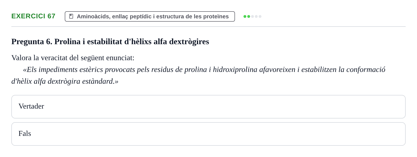 Enunciado: Problema 67 · Bioquímica UB Banc de preguntes d'examen de Bioquímica (Part 1)