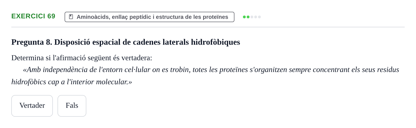 Enunciado: Problema 69 · Bioquímica UB Banc de preguntes d'examen de Bioquímica (Part 1)