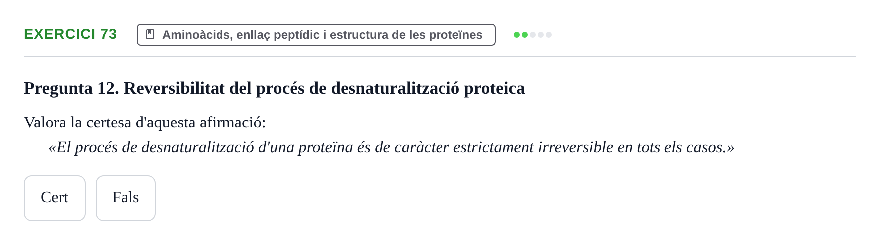 Enunciado: Problema 73 · Bioquímica UB Banc de preguntes d'examen de Bioquímica (Part 1)