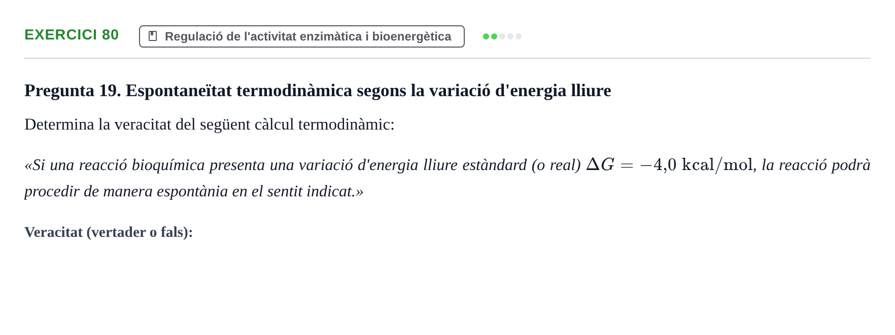 Enunciado: Problema 80 · Bioquímica UB Banc de preguntes d'examen de Bioquímica (Part 1)
