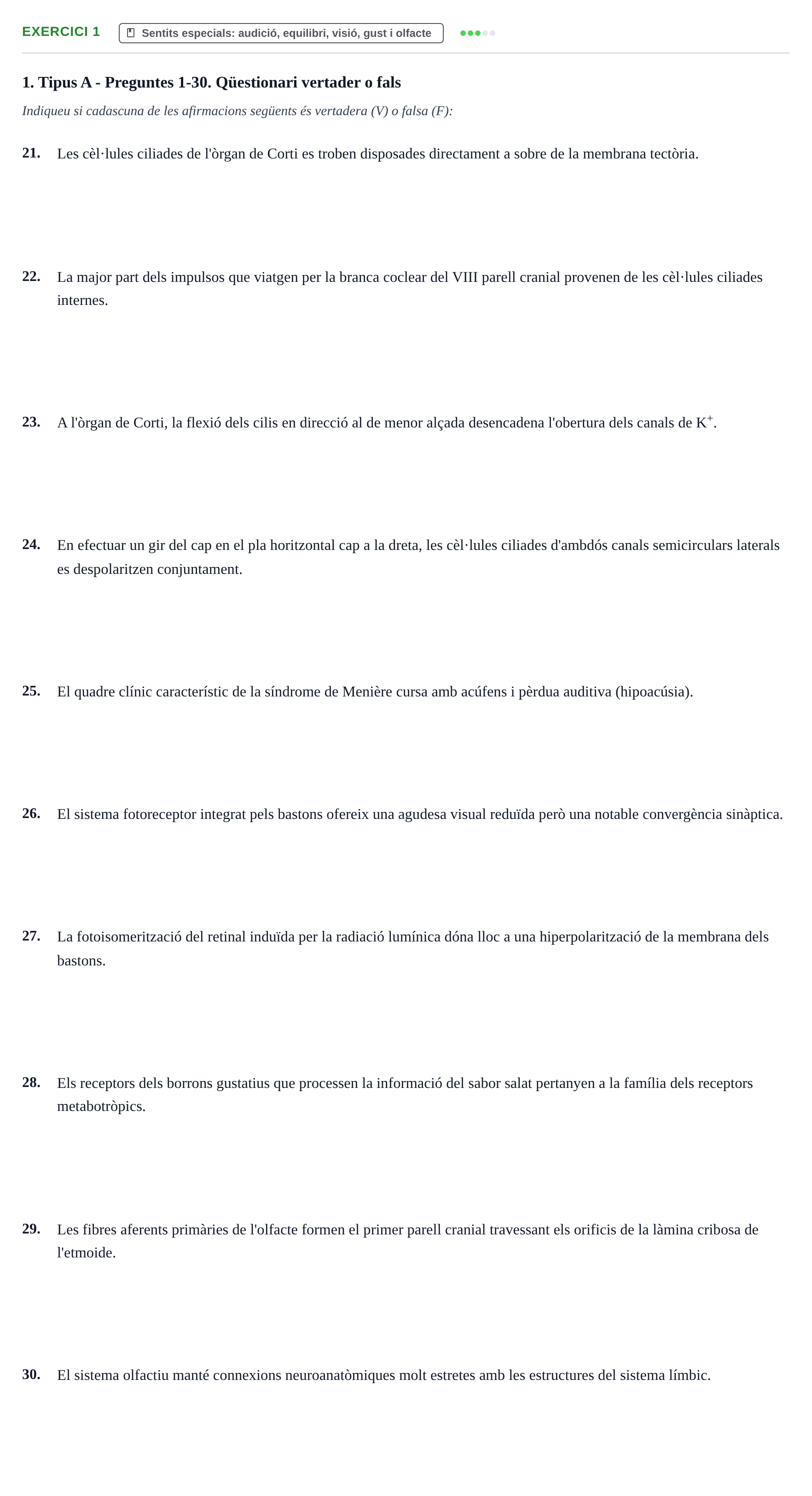 Enunciado: Ejercicio 1 - Sentits especials · Fisiología y Fisiopatología I UB 2016