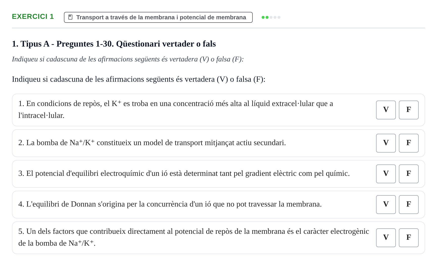 Enunciado: Ejercicio 1 - Transport a través de la membrana · Fisiología y Fisiopatología I UB 2016