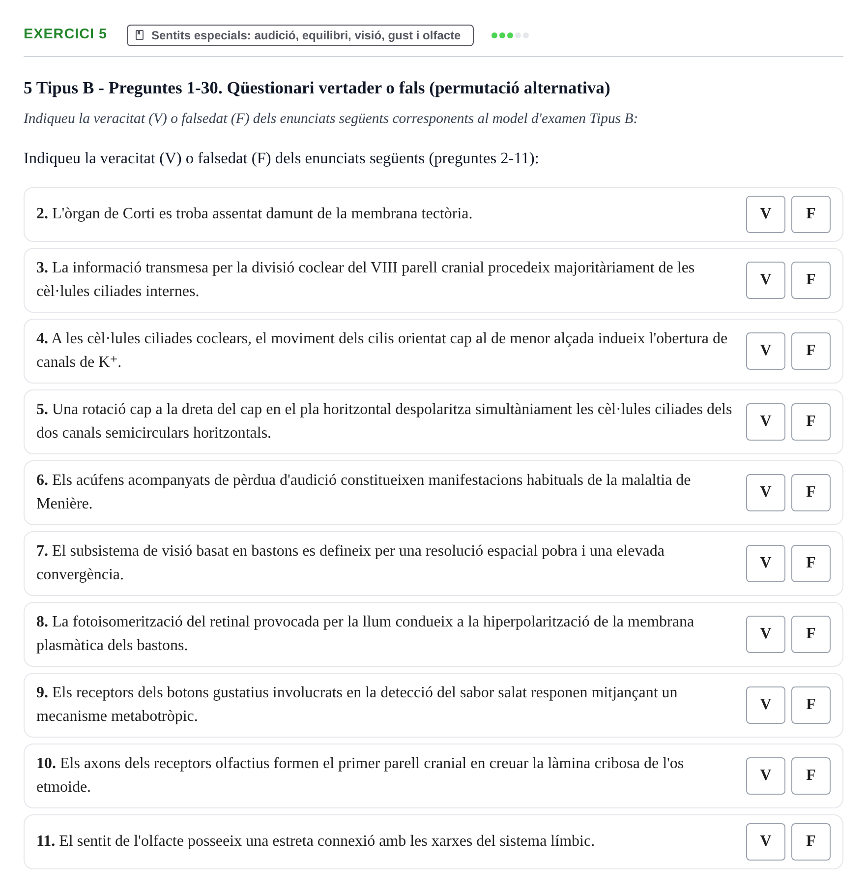 Enunciado: Ejercicio 5 - Sentits especials · Fisiología y Fisiopatología I UB 2016