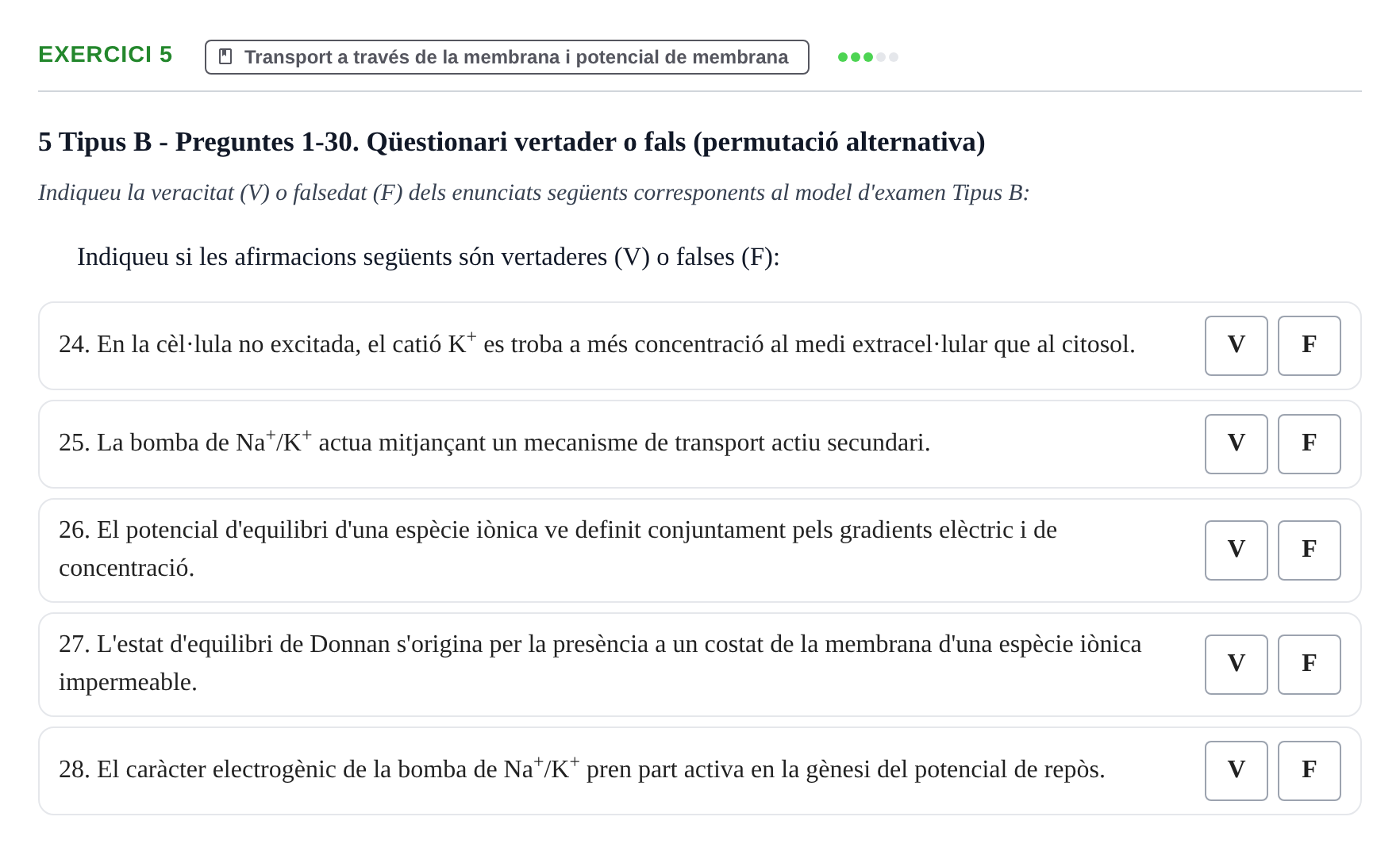 Enunciado: Ejercicio 5 - Transport a través de la membrana · Fisiología y Fisiopatología I UB 2016
