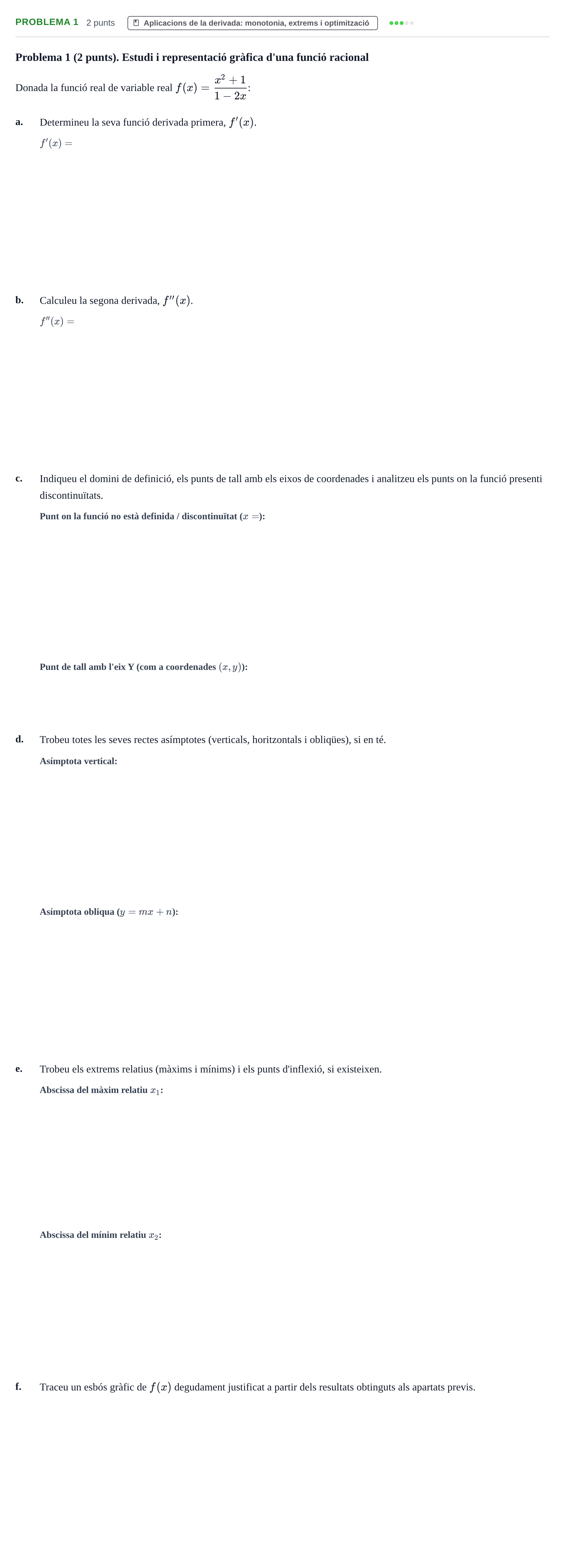 Enunciado: Problema 1 · Calculo de una Variable UB 2011