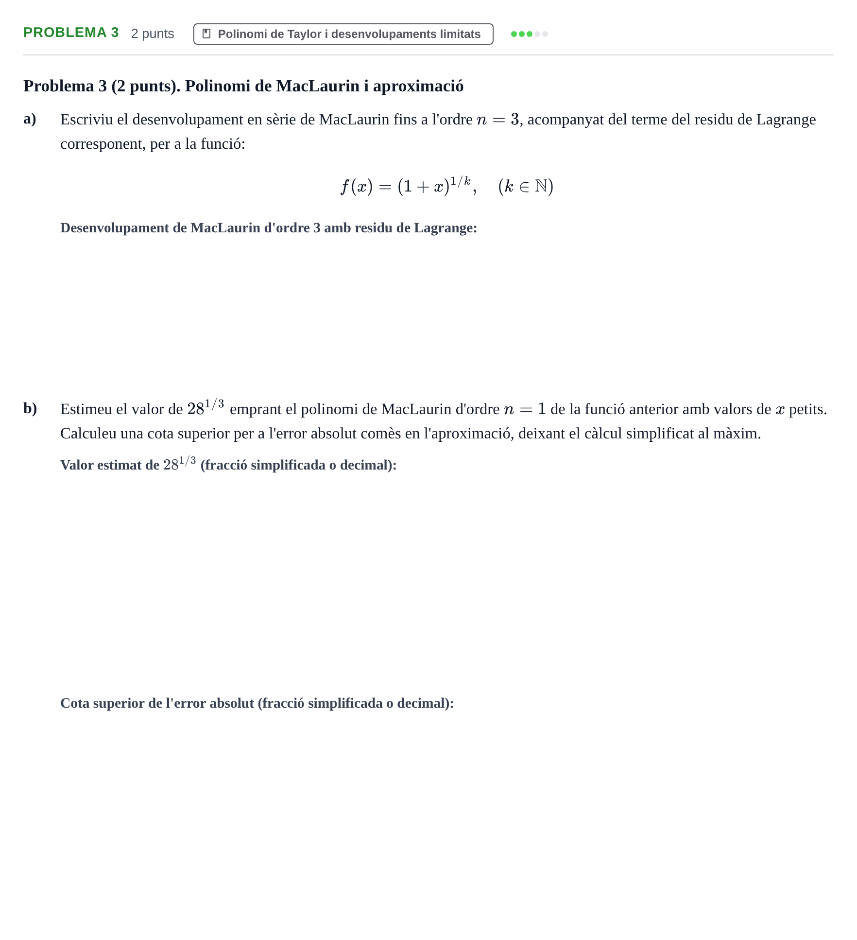 Enunciado: Problema 3 · Calculo de una Variable UB 2011