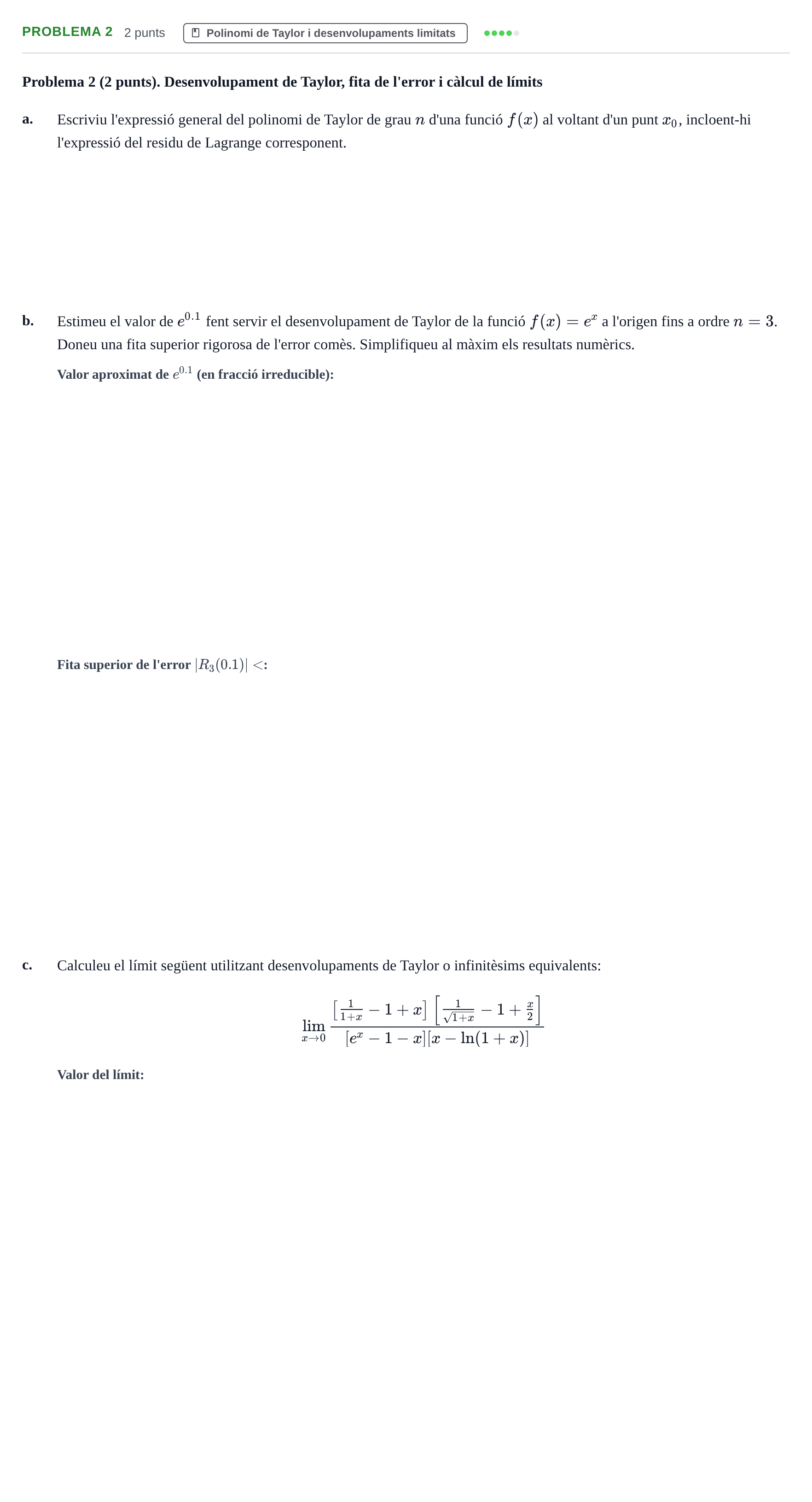 Enunciado: Problema 2 · Calculo de una Variable UB 2012