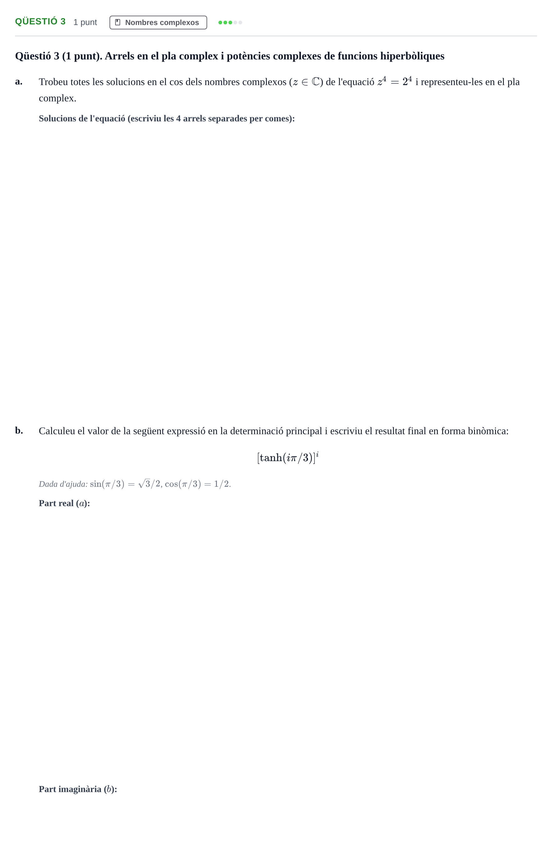 Enunciado: Ejercicio Qüestió 3 · Calculo de una Variable UB 2012