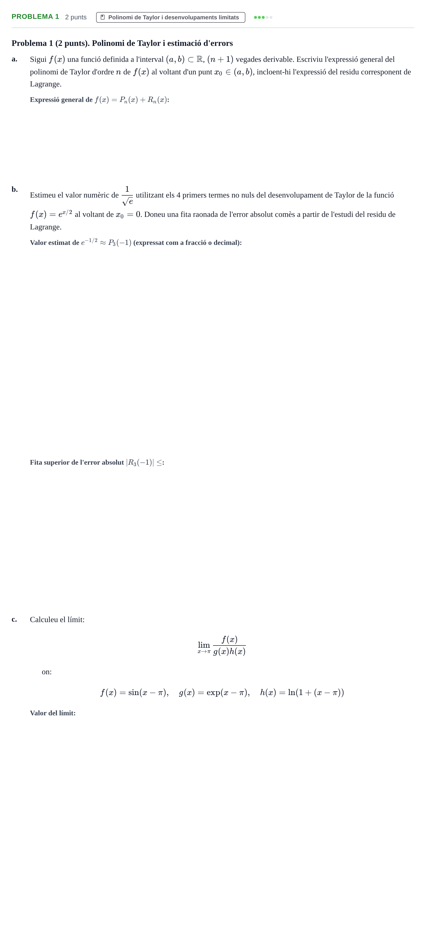 Enunciado: Problema 1 · Calculo de una Variable UB 2014