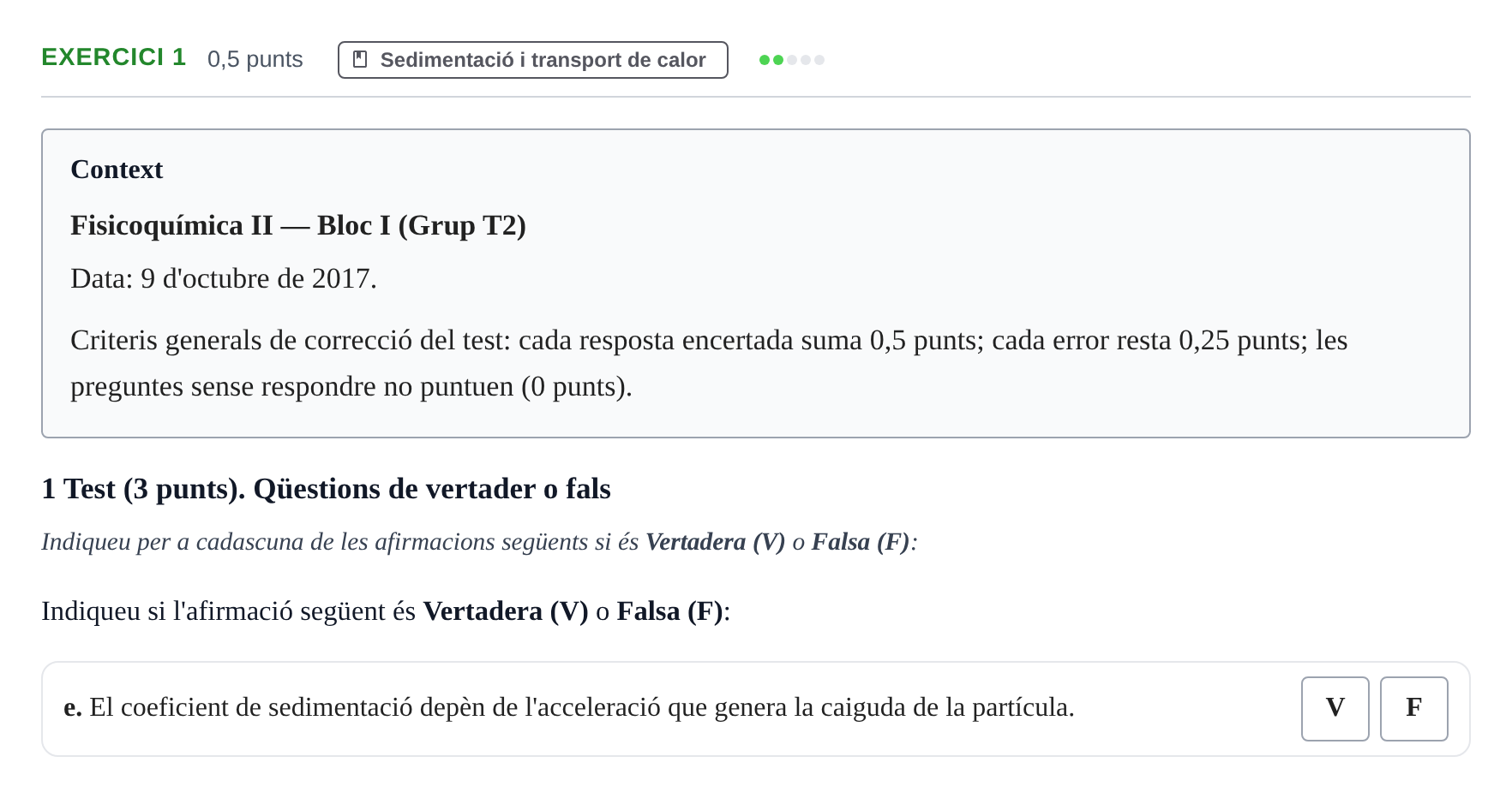 Enunciado: Ejercicio 1 - Sedimentació · Fisicoquímica II UB 2017