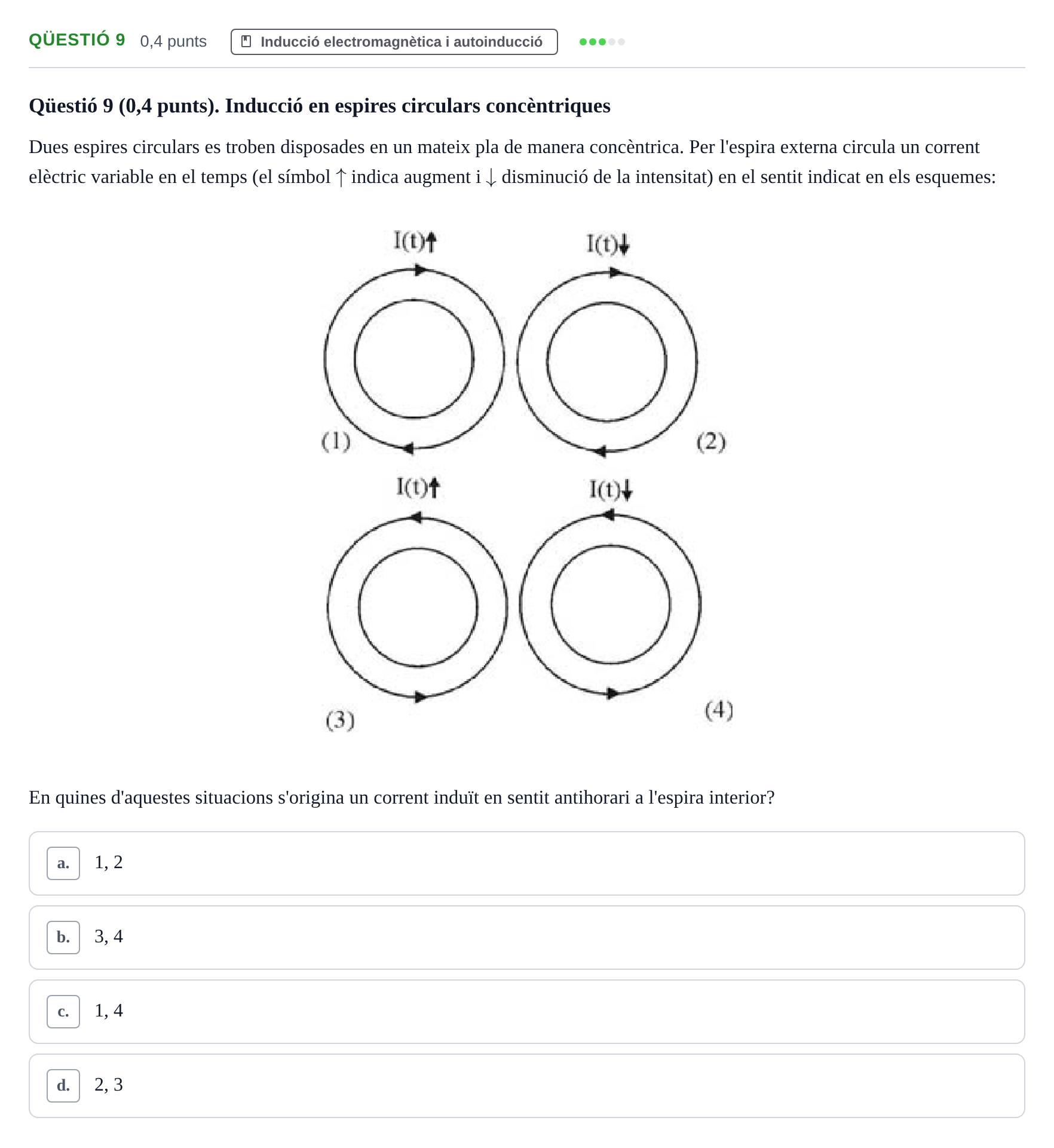 Enunciado: Ejercicio Qüestió 9 · Física UB 2010