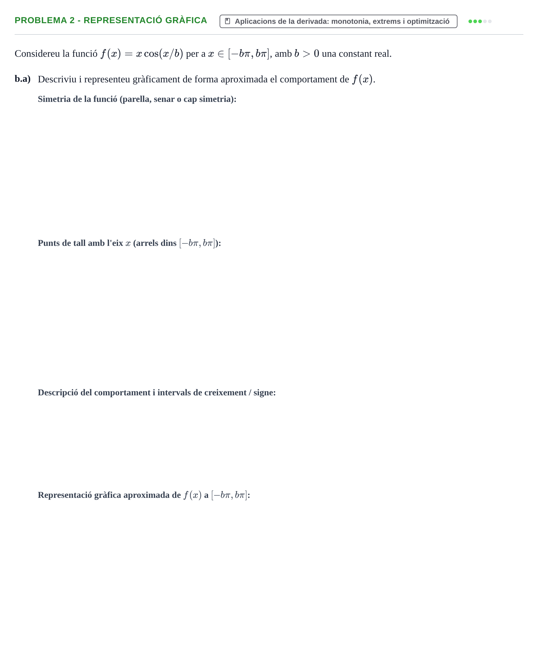 Enunciado: Problema 2 - Representació gràfica · Calculo de una Variable UB Juny 2014