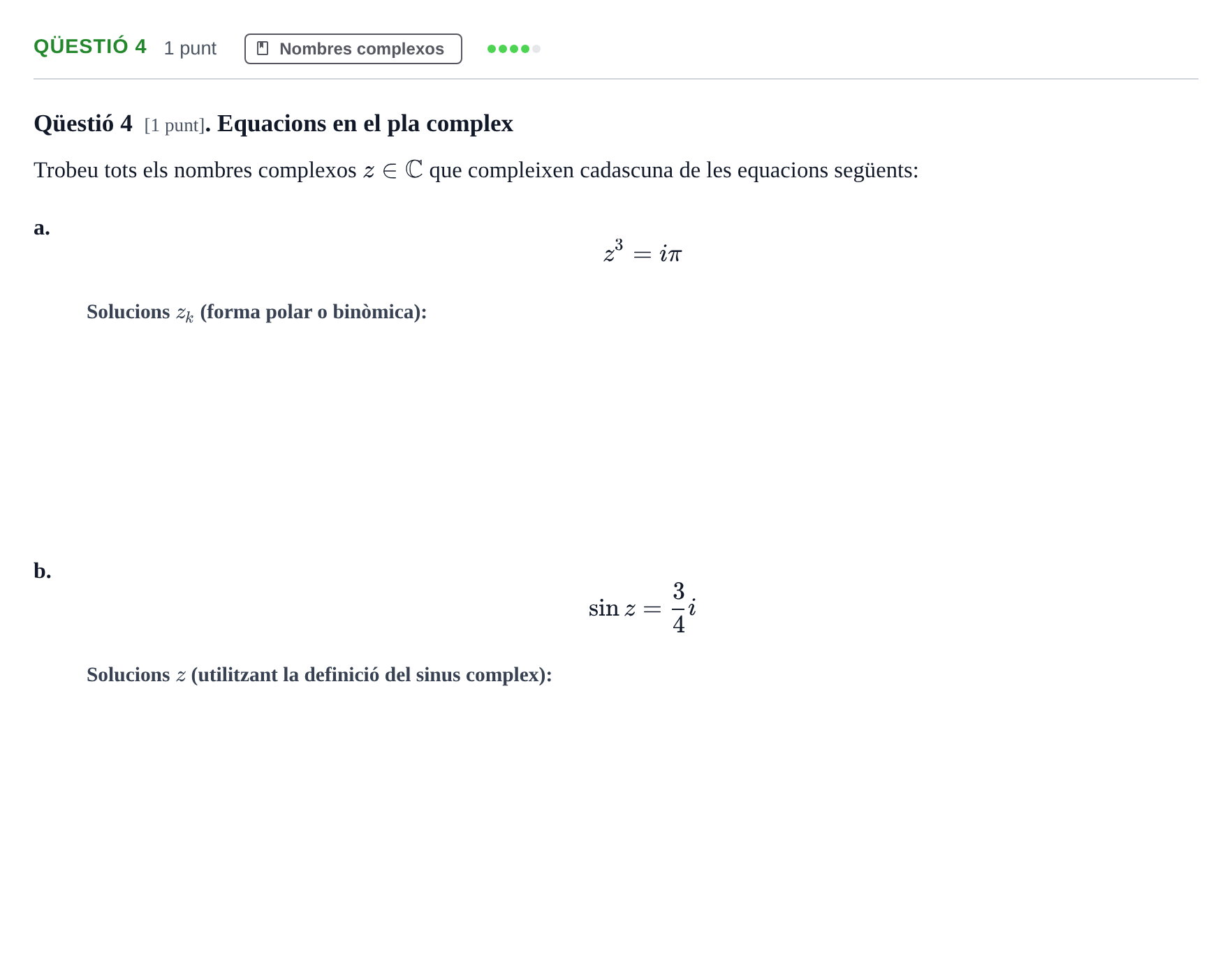 Enunciado: Ejercicio Qüestió 4 · Calculo de una Variable UB Juny 2014