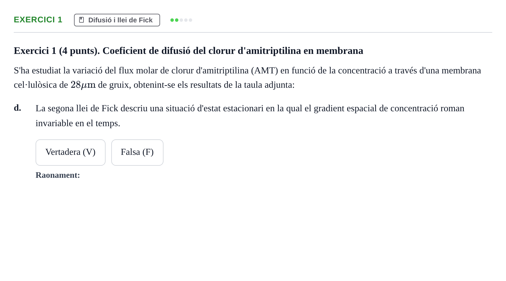 Enunciado: Ejercicio 1 - Difusió · Fisicoquímica II UB 2017