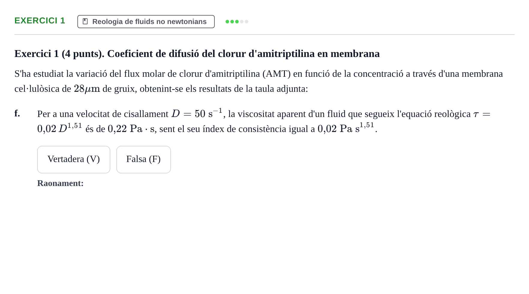 Enunciado: Ejercicio 1 - Reologia · Fisicoquímica II UB 2017