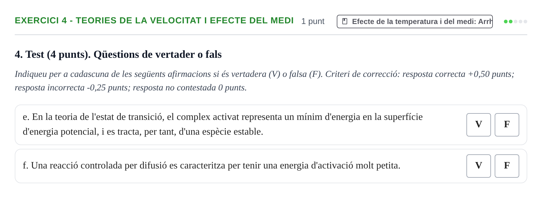 Enunciado: Ejercicio 4 - Teories de la velocitat i efecte del medi · Fisicoquímica II UB 2017
