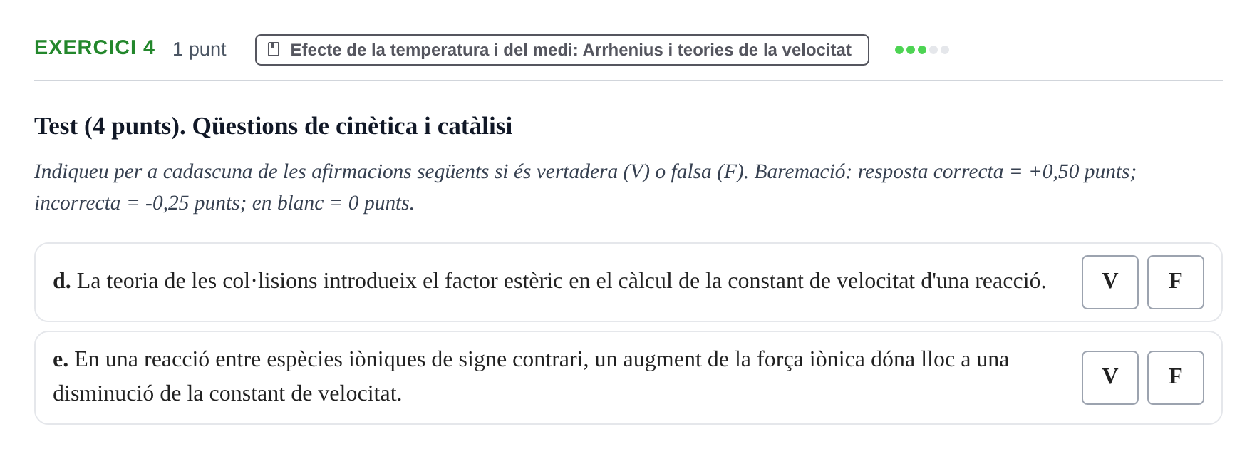 Enunciado: Ejercicio 4 - Efecte de la temperatura i del medi · Fisicoquímica II UB 2017