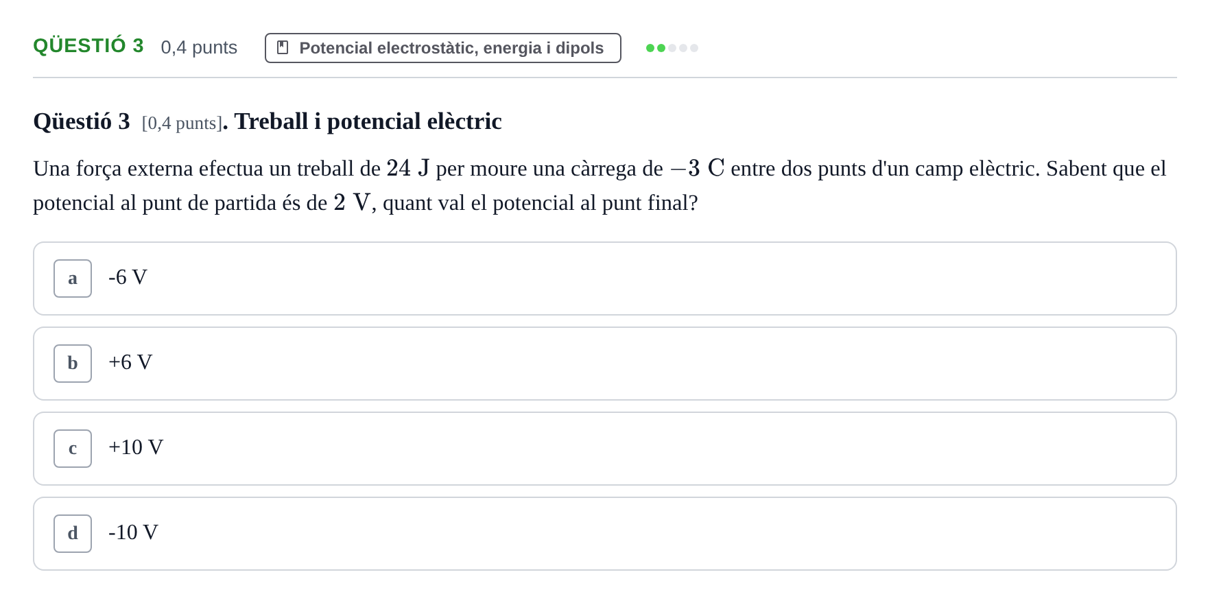 Enunciado: Ejercicio Qüestió 3 · Física UB Juny 2011