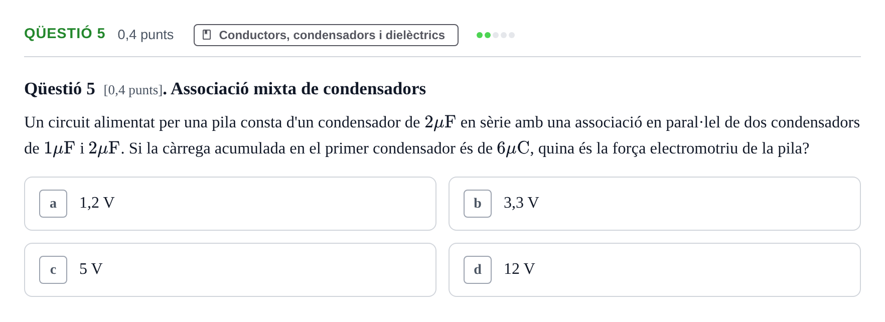 Enunciado: Ejercicio Qüestió 5 · Física UB Juny 2011