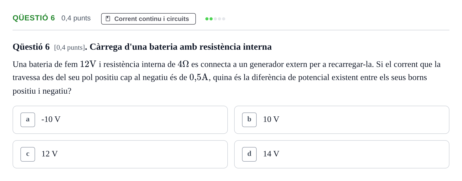Enunciado: Ejercicio Qüestió 6 · Física UB Juny 2011