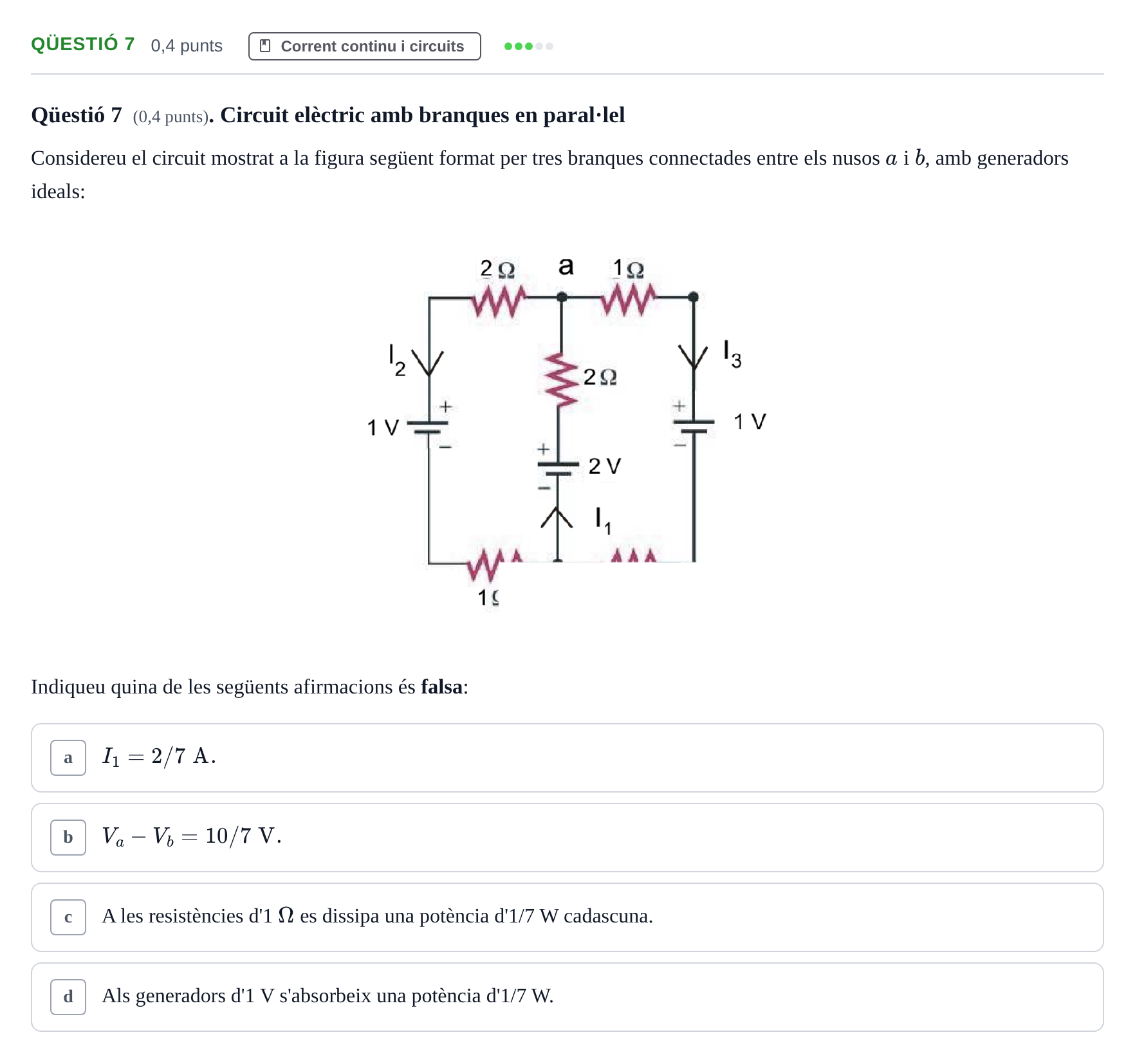 Enunciado: Ejercicio Qüestió 7 · Física UB Juny 2011