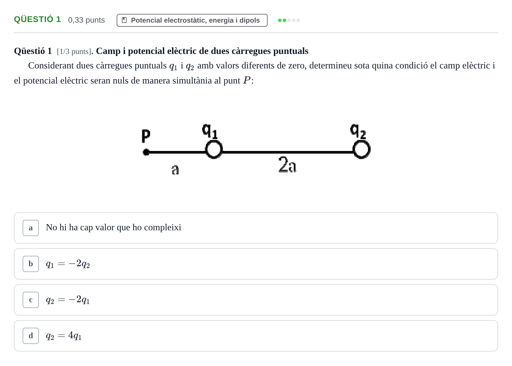 Enunciado: Ejercicio Qüestió 1 · Física UB Juny 2014