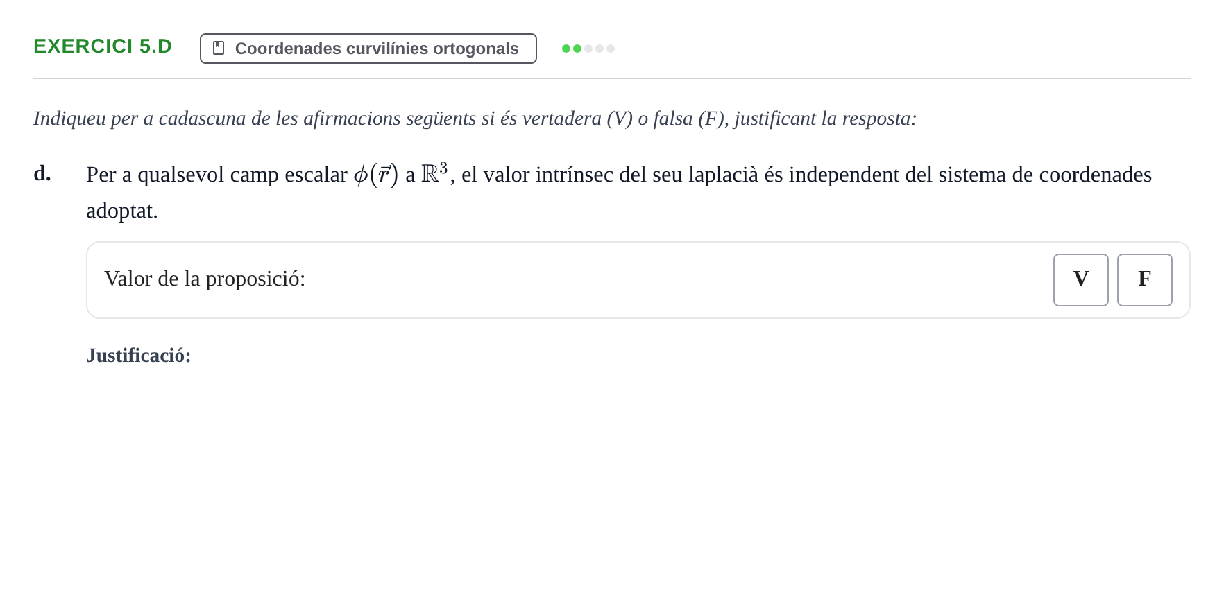 Enunciado: Ejercicio 5.d - Coordenades curvilínies · Ecuaciones Diferenciales y Cálculo Vectorial UB 2010