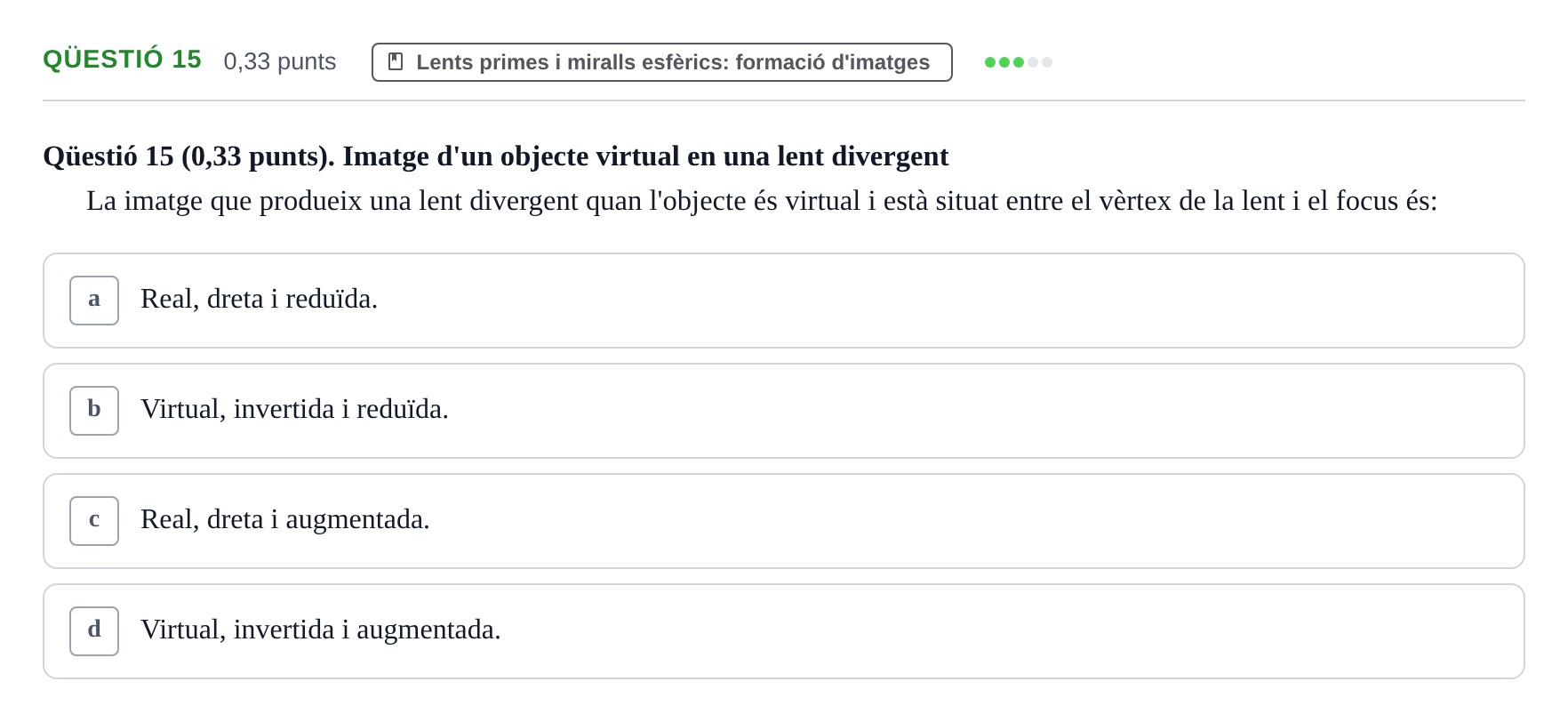 Enunciado: Ejercicio Qüestió 15 · Física UB 2016