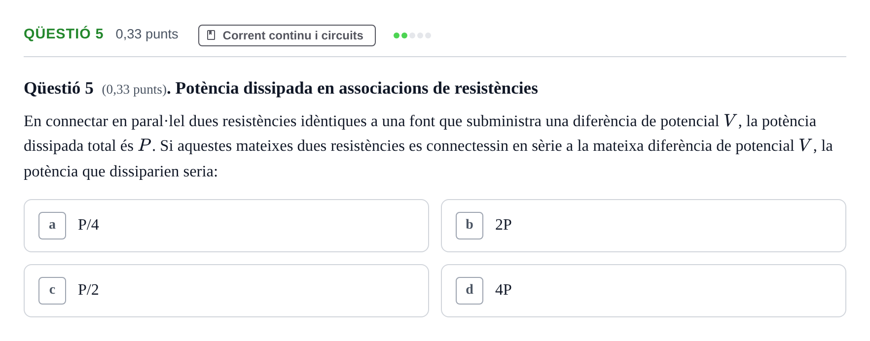Enunciado: Ejercicio Qüestió 5 · Física UB 2016