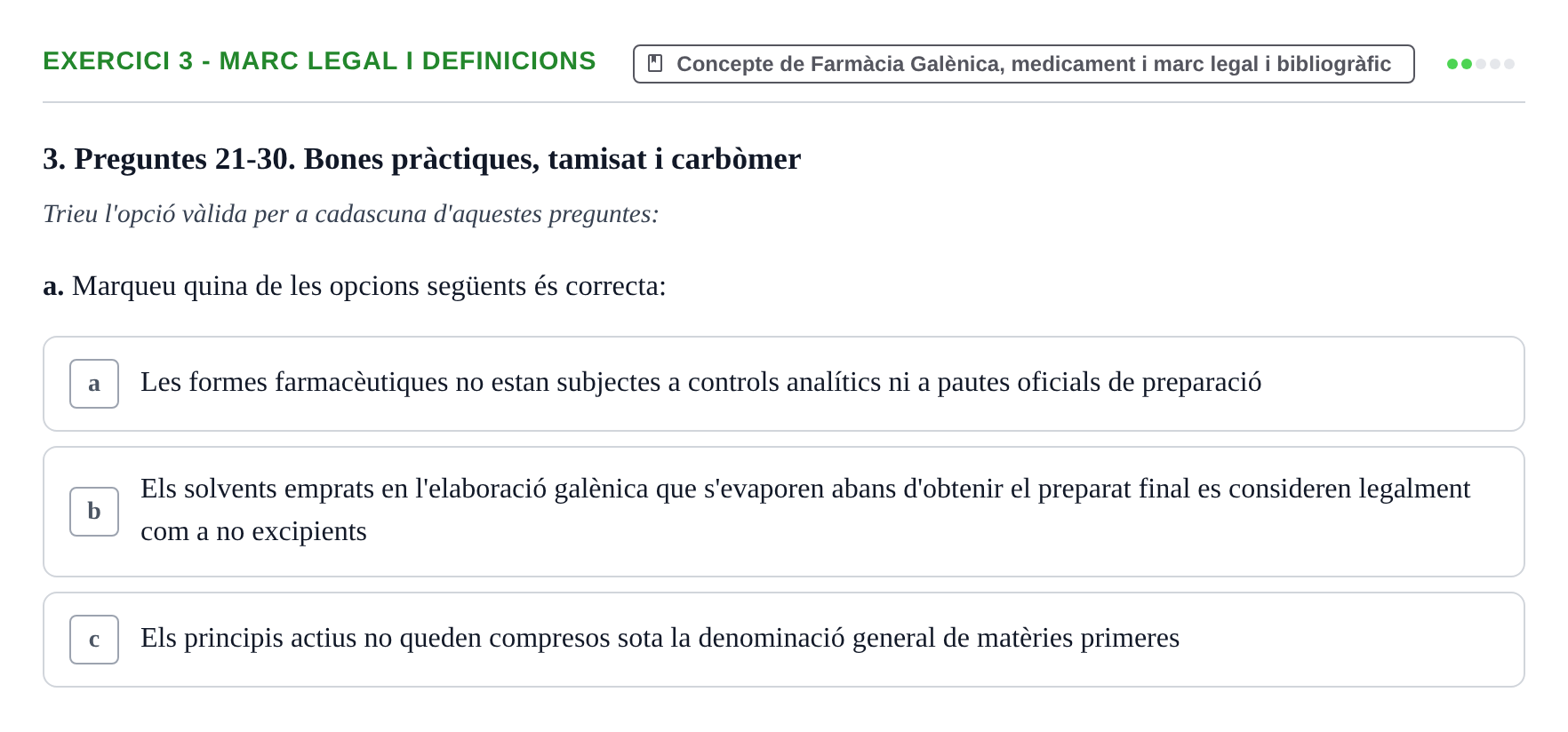 Enunciado: Ejercicio 3 - Marc legal i definicions · Introducción a la Farmacia Galénica UB 2002