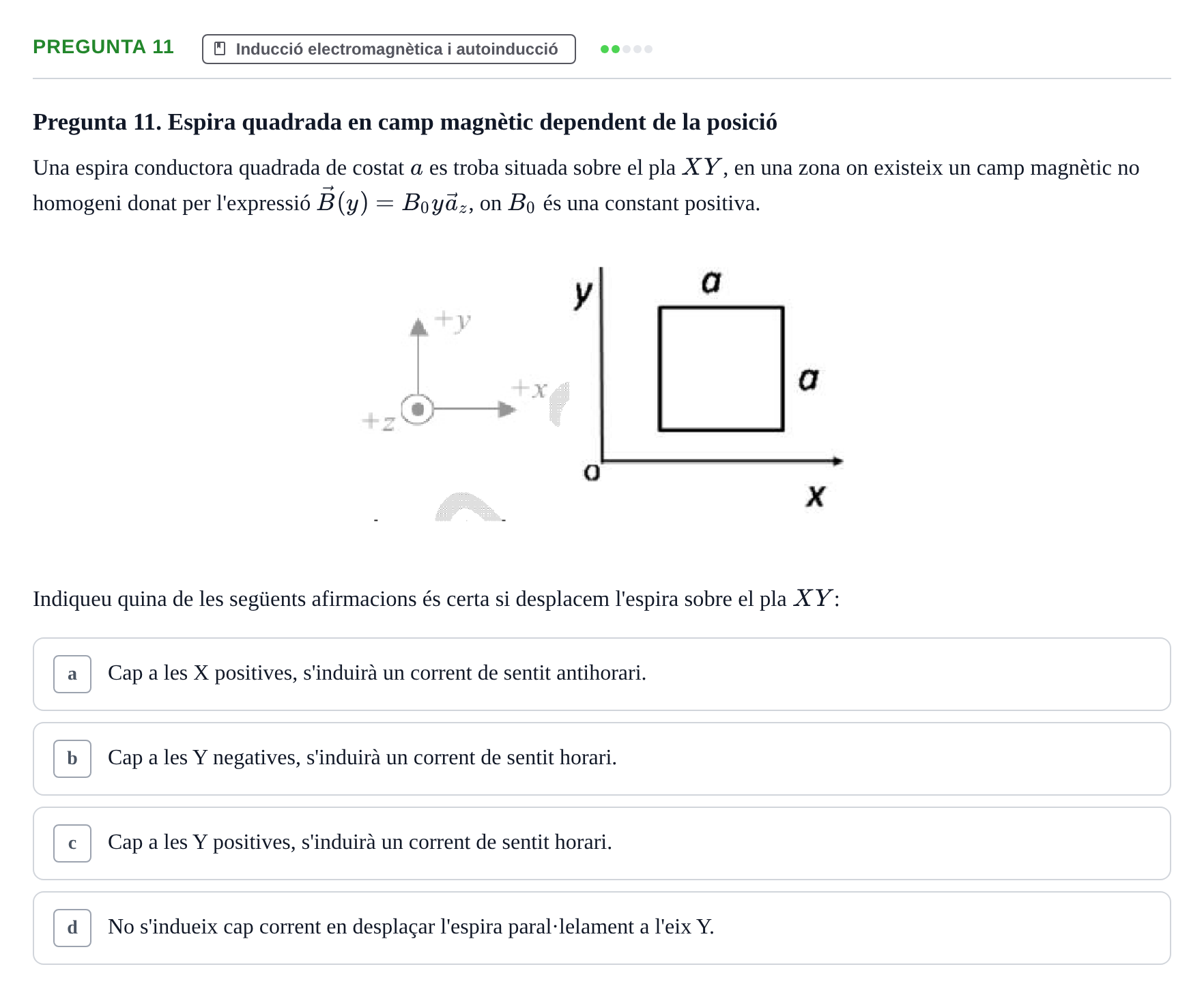 Enunciado: Pregunta 11 · Física UB 2019