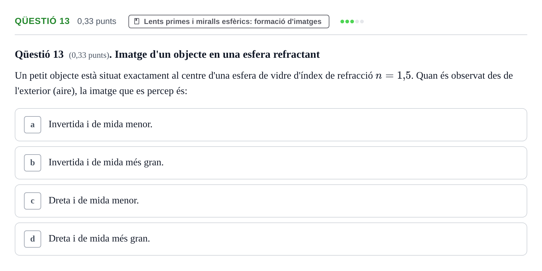 Enunciado: Ejercicio Qüestió 13 · Física UB Juny 2019