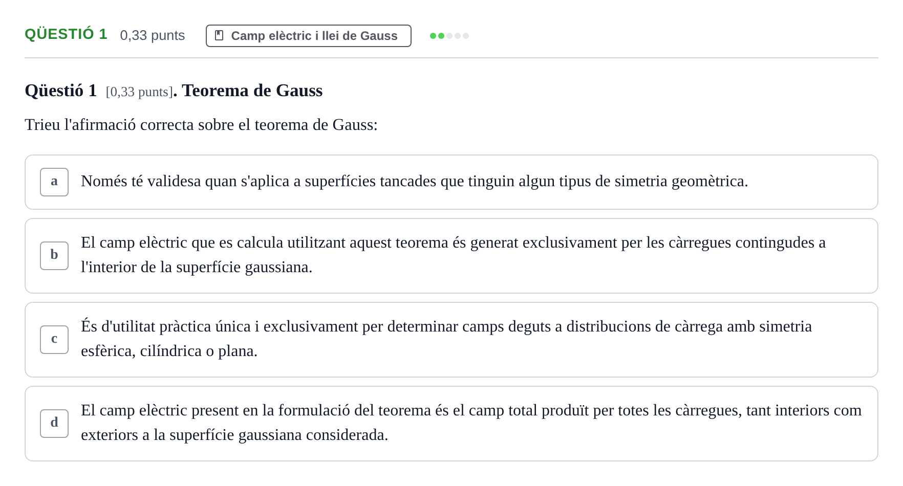 Enunciado: Ejercicio Qüestió 1 · Física UB Juny 2019