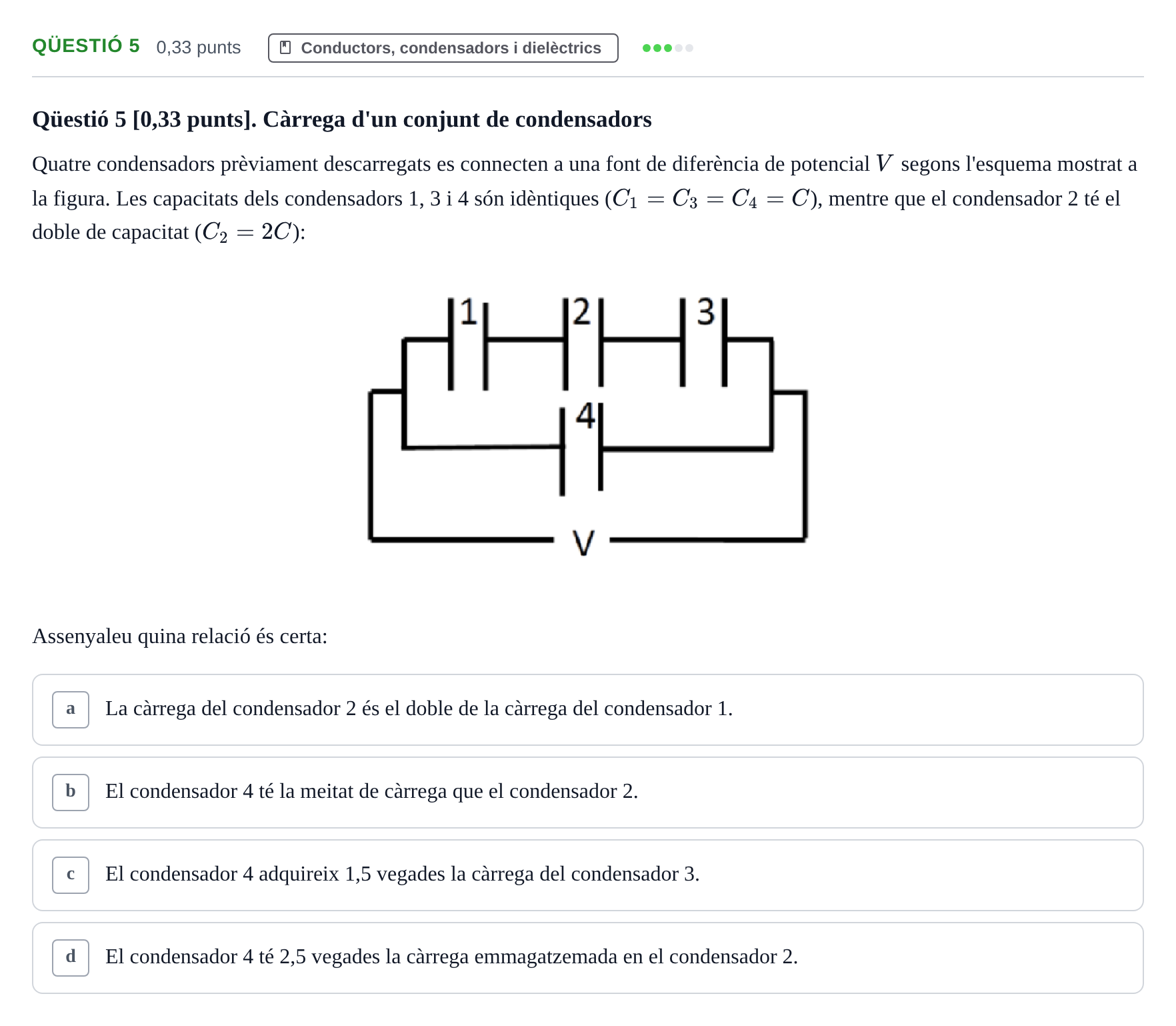 Enunciado: Ejercicio Qüestió 5 · Física UB Juny 2019