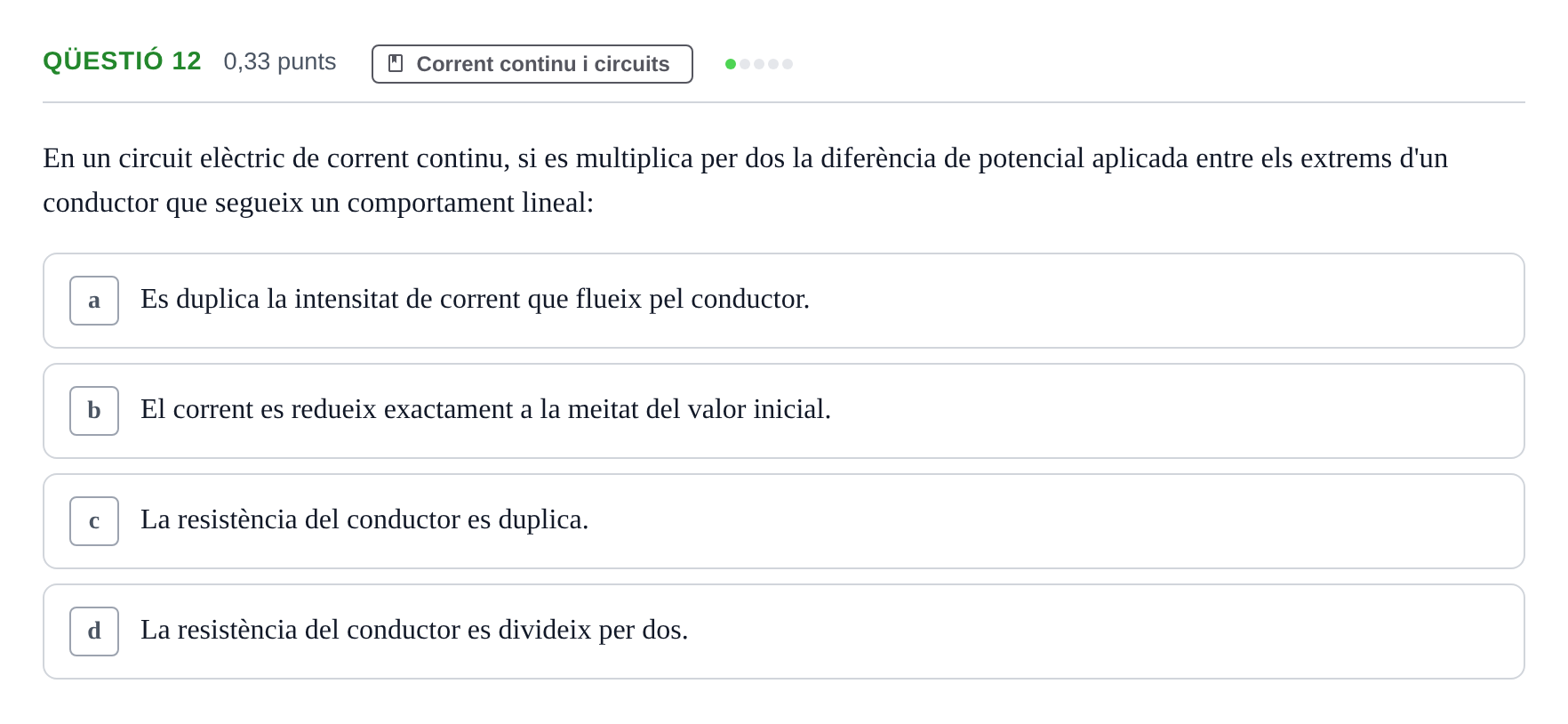 Enunciado: Ejercicio Qüestió 12 · Física UB 2019