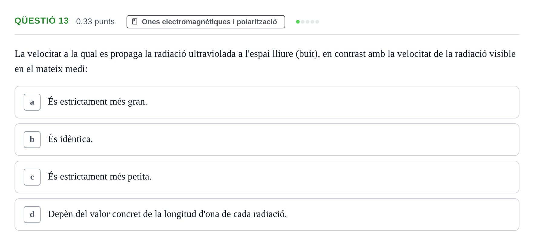 Enunciado: Ejercicio Qüestió 13 · Física UB 2019