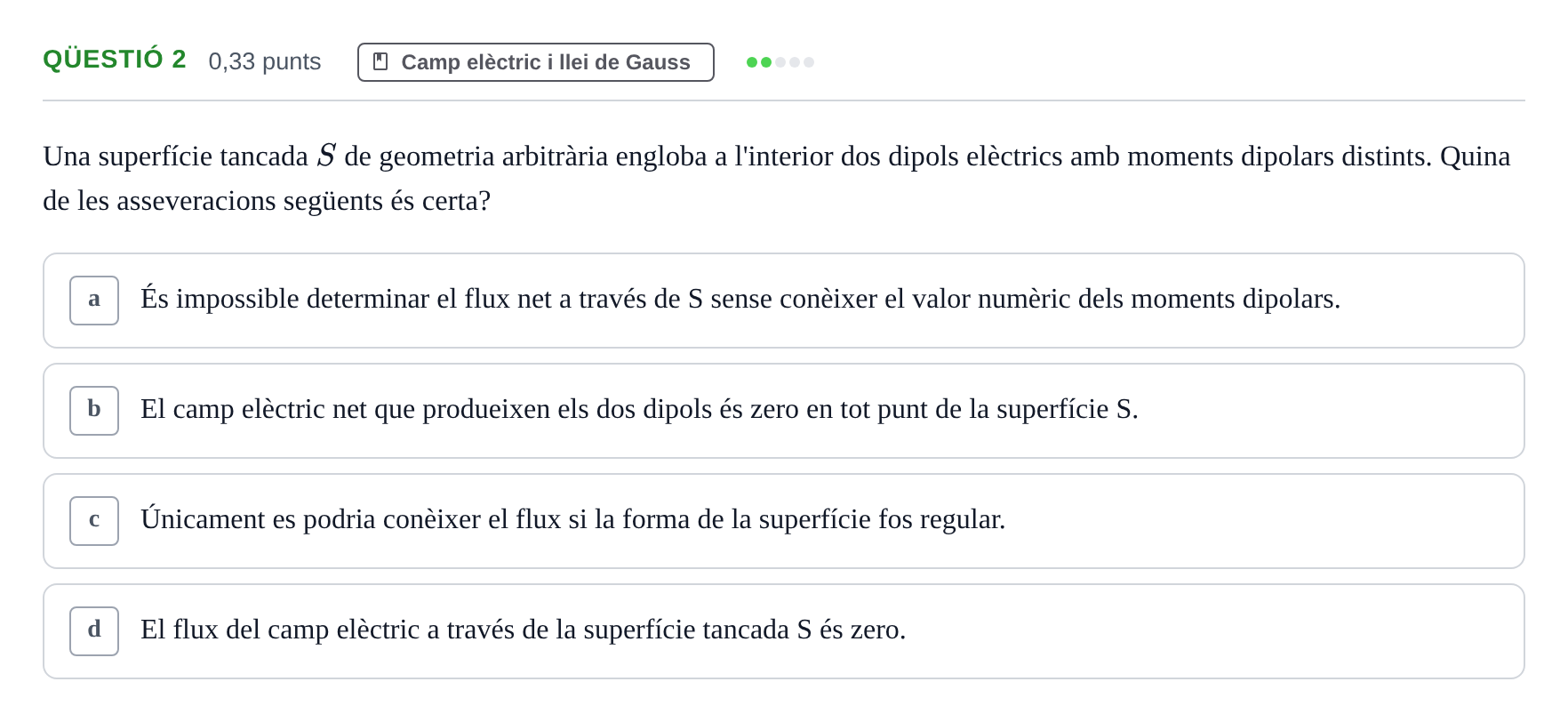 Enunciado: Ejercicio Qüestió 2 · Física UB 2019