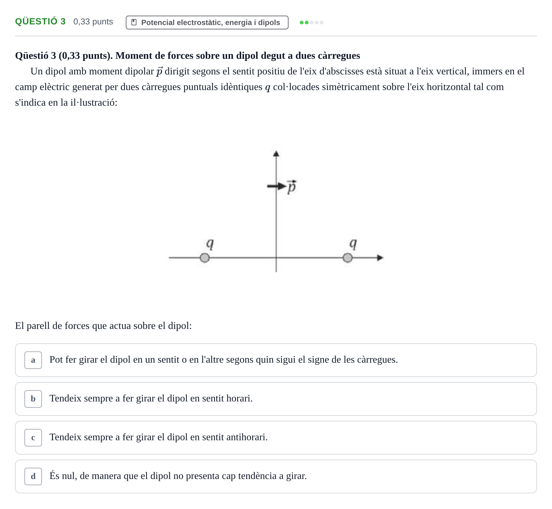 Enunciado: Ejercicio Qüestió 3 · Física UB 2019