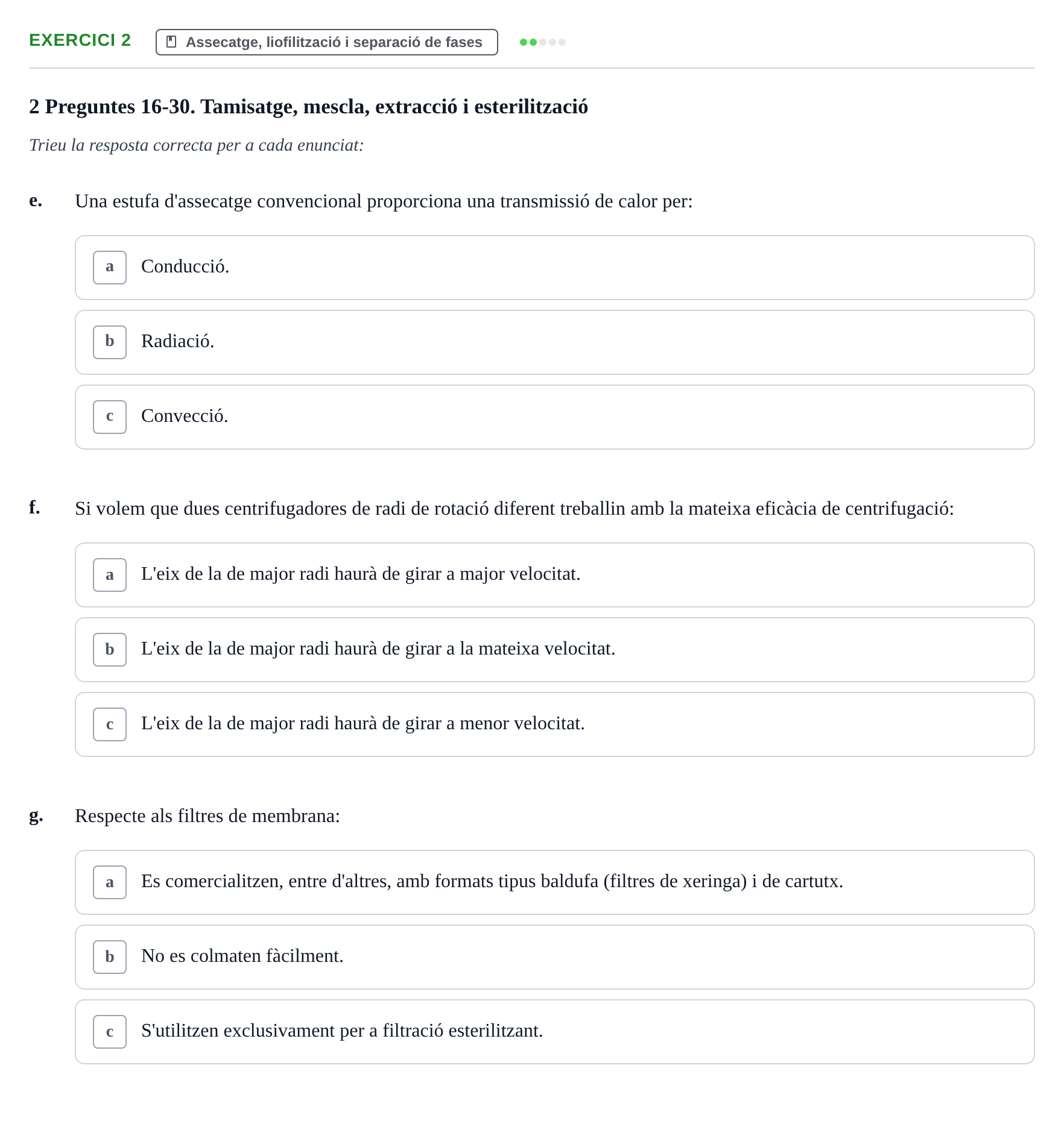 Enunciado: Ejercicio 2 - Assecatge, liofilització i separació de fases · Introducción a la Farmacia Galénica UB Banc de preguntes Bloc 3: Operacions farmacèutiques bàsiques