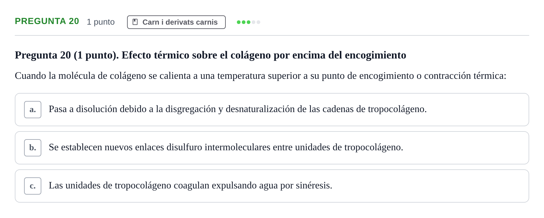Enunciado: Pregunta 20 · Bromatología Ii UB 2020