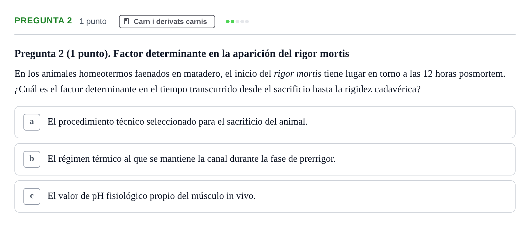 Enunciado: Pregunta 2 · Bromatología Ii UB 2020