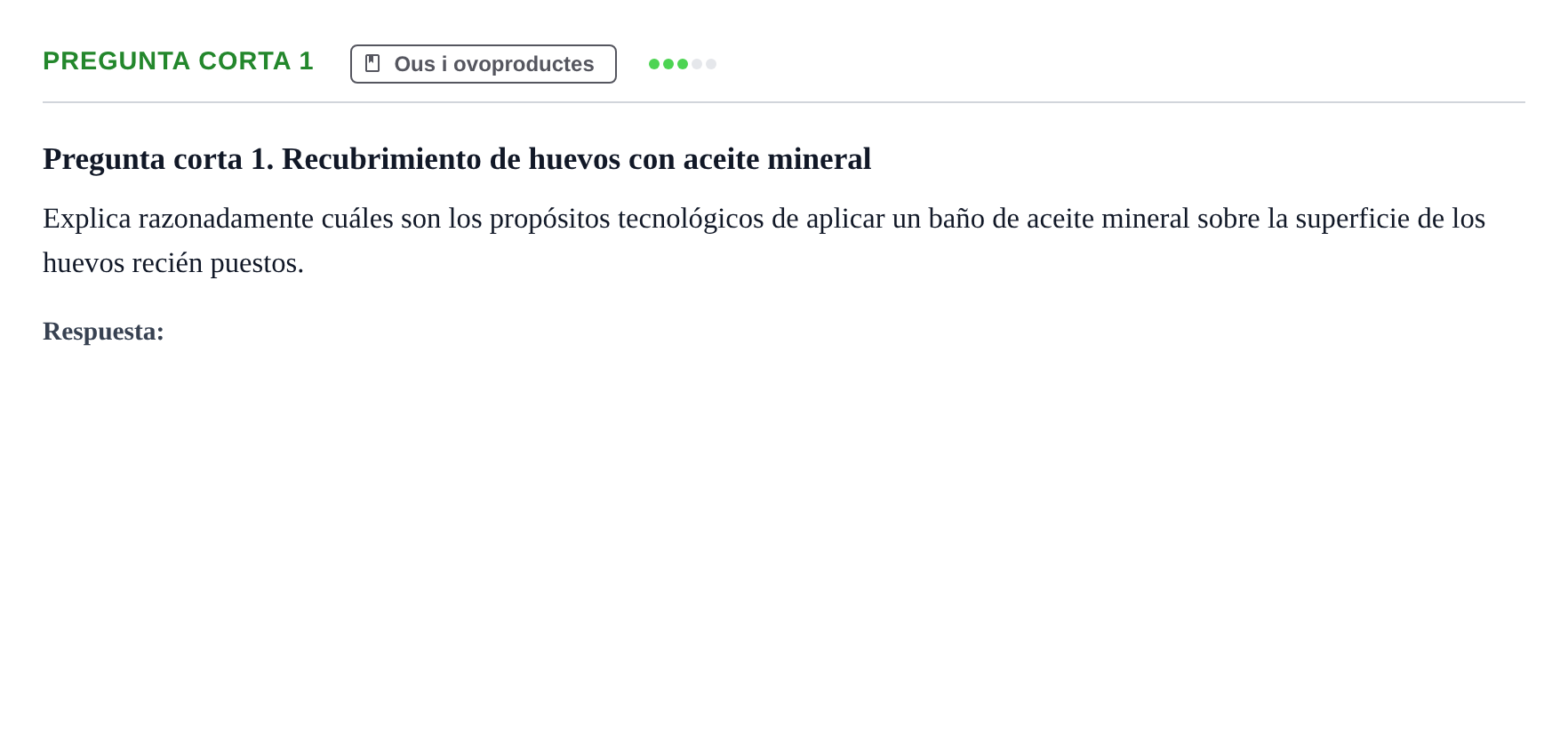 Enunciado: Pregunta corta 1 · Bromatología Ii UB 2020
