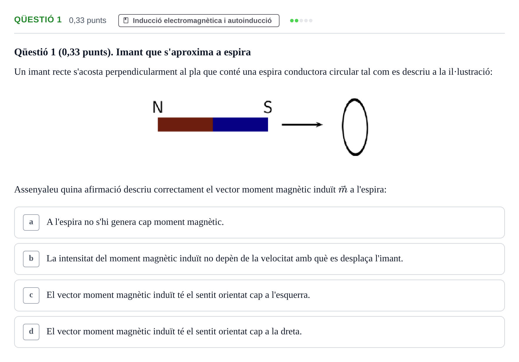 Enunciado: Ejercicio Qüestió 1 · Física UB Juny 2021