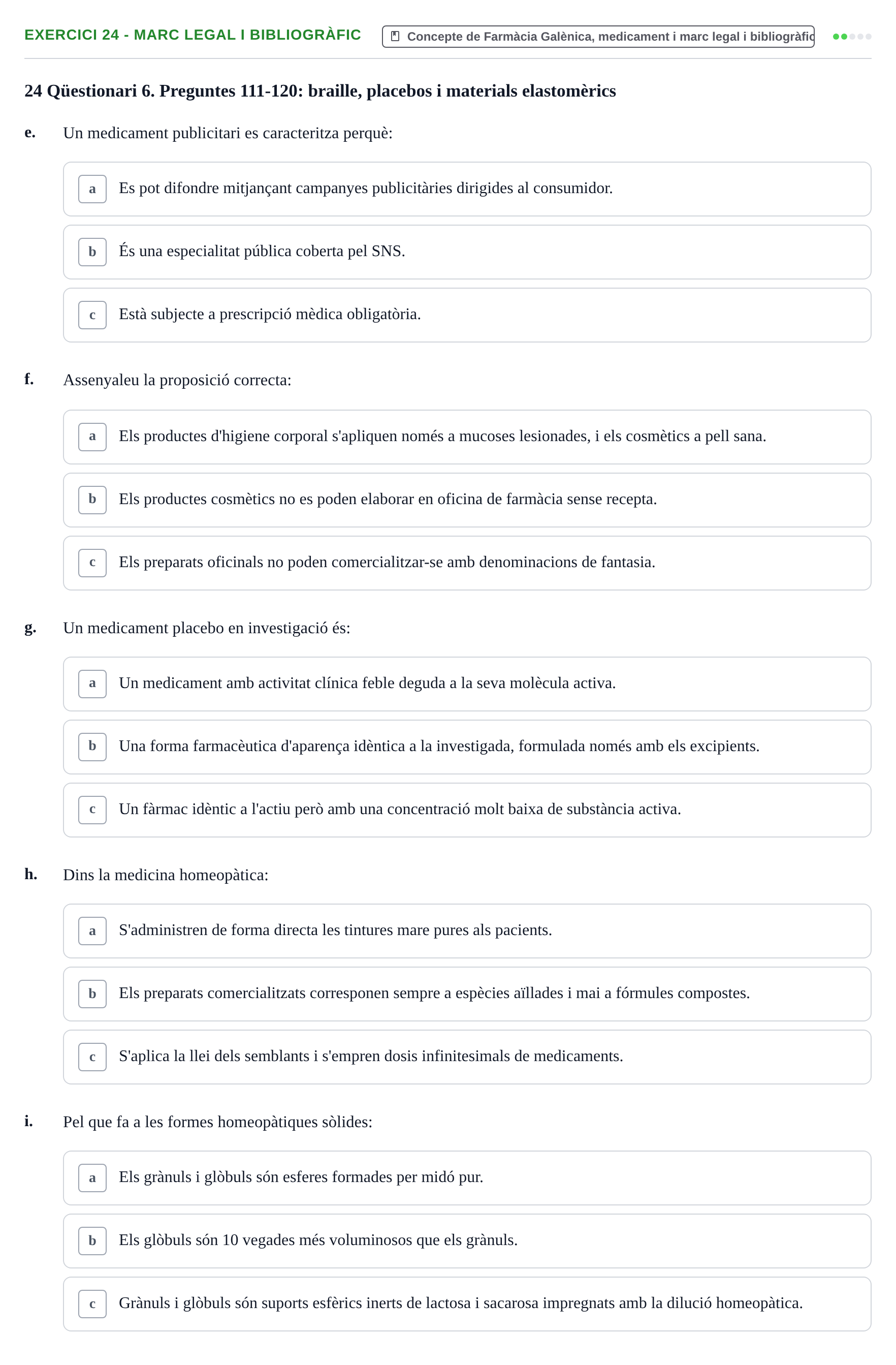 Enunciado: Ejercicio 24 - Marc legal i bibliogràfic · Introducción a la Farmacia Galénica UB 2006