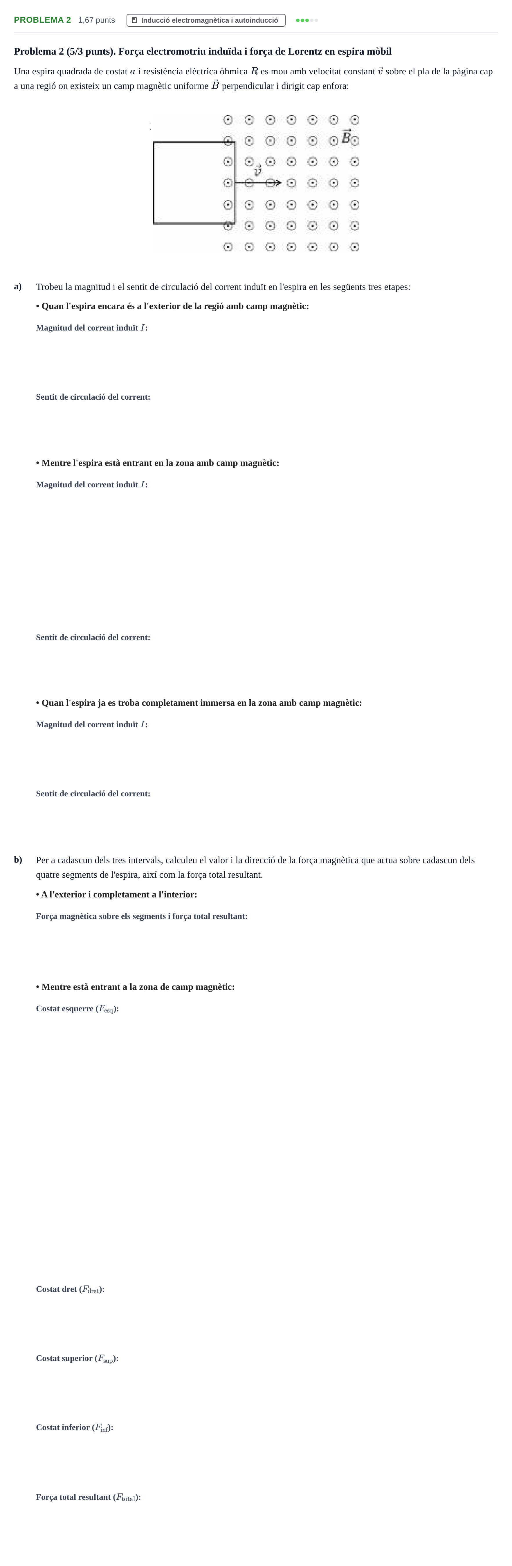 Enunciado: Problema 2 · Física UB Juny 2021