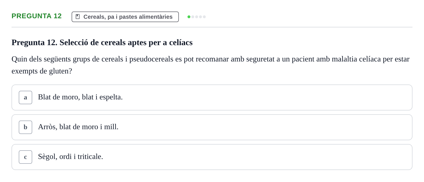 Enunciado: Pregunta 12 · Bromatología Ii UB 2020