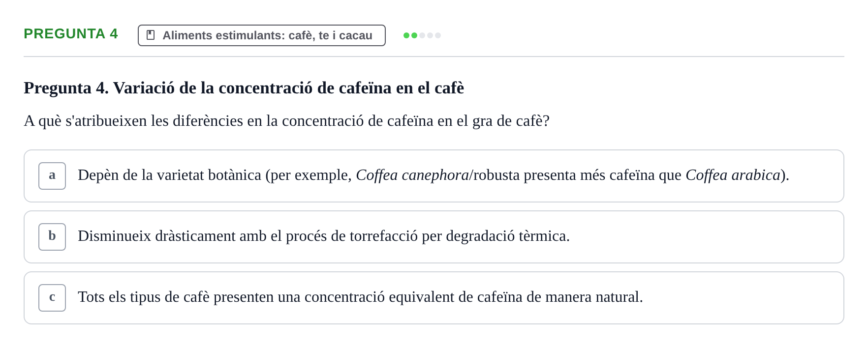 Enunciado: Pregunta 4 · Bromatología Ii UB 2020