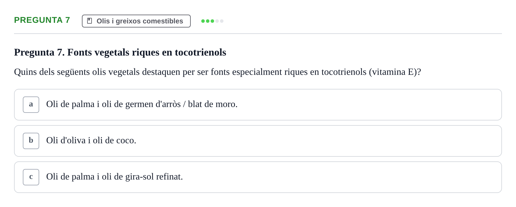 Enunciado: Pregunta 7 · Bromatología Ii UB 2020