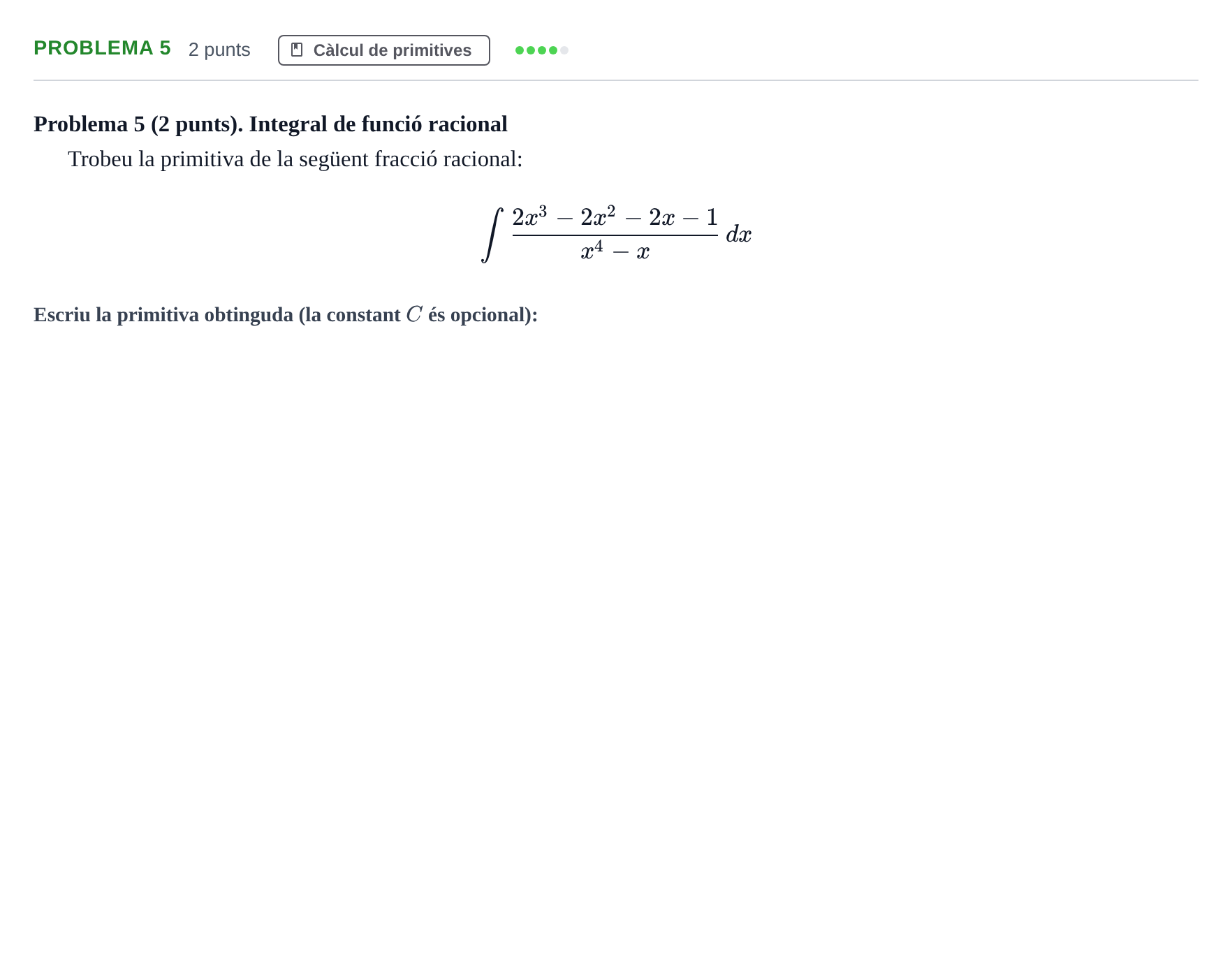 Enunciado: Problema 5 · Càlcul UB 2013